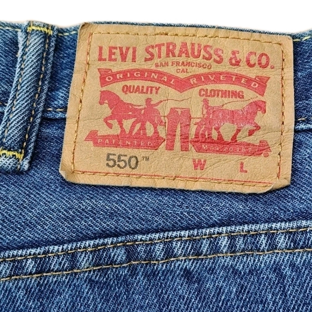 Levi's 550 Relaxed Fit Jeans 38/31 Blue Denim High Waisted Work Wear Streetwear - Picture 6 of 9